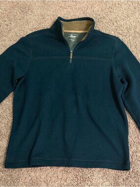 G.H. Bass  Co. Navy Quarter Zip Fleece Sweatshirt, Size L